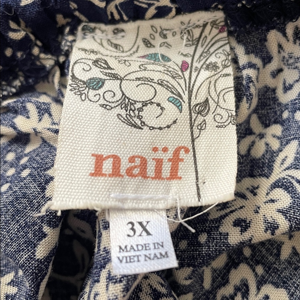 Naif Blue and White Floral Print Dress -NWT - Picture 4 of 6